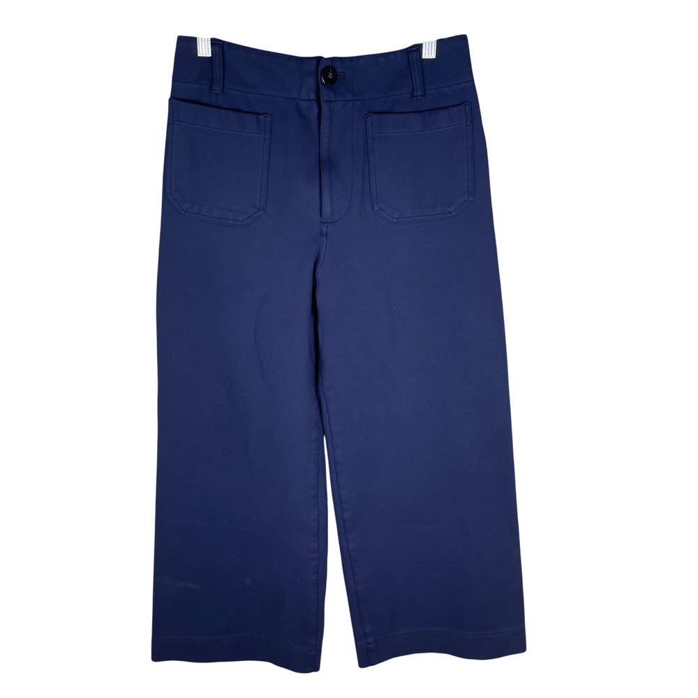 Maeve Anthropologie The Colette Wide Leg Pants Womens 29 Navy Blue VGUC Stretch